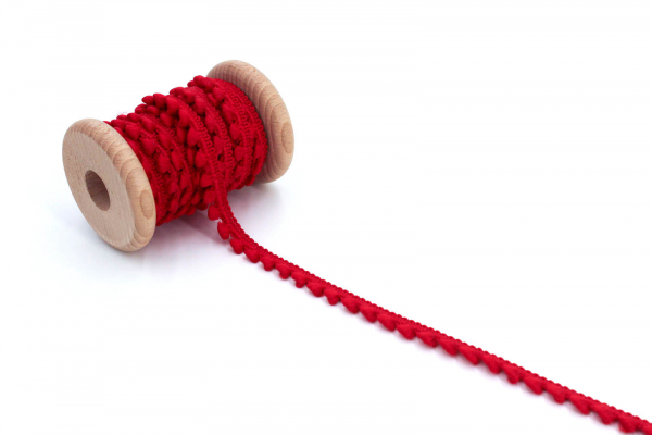 Minibommelborte dunkleres rot  (1 m)